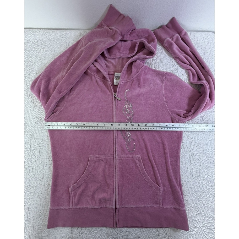 Ed Hardy Y2K Audiguier Tracksuit XL Pink Velour Tattoo Bling Graphic RARE USA - Picture 5 of 11